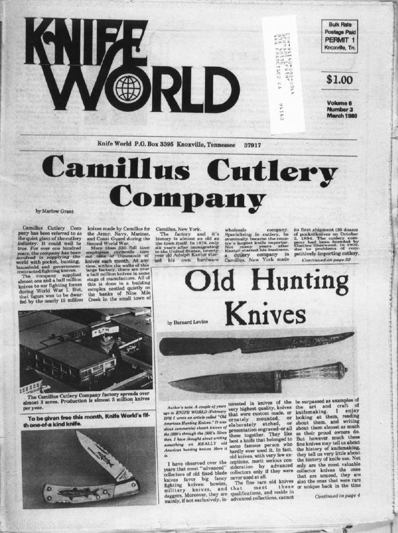 Knife World March 1980 Issue (Hard Copy)