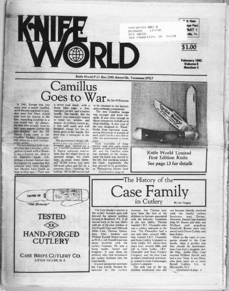 Knife World February 1982 Issue (Hard Copy)