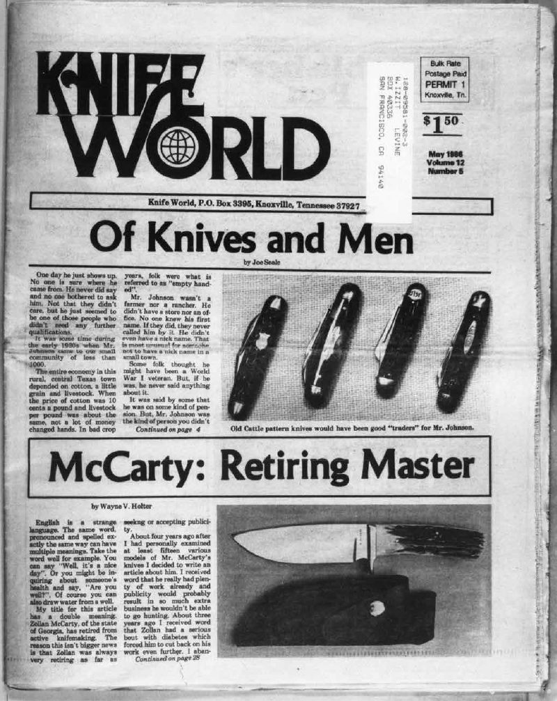 Knife World May 1986 Issue (Hard Copy)