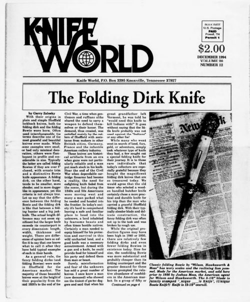 Knife World December 1994 Issue (Hard Copy)